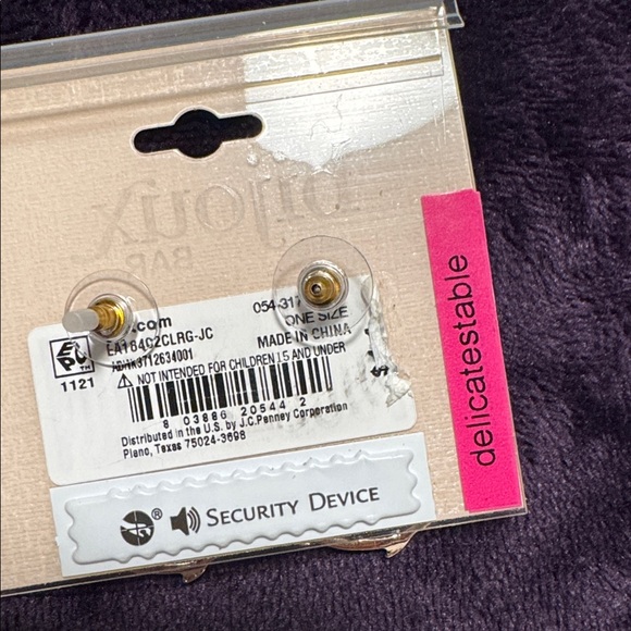 Bisjoux Rose Gold Leaf Hoop Earrings with Clear Crystal Studs - Picture 3 of 5